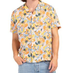 C&C California 100% Linen Short Sleeve Button Down Shirt Size L NWOT